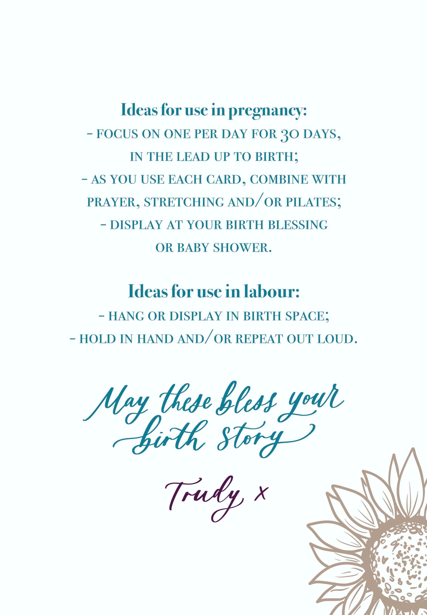 Birth Affirmation Cards