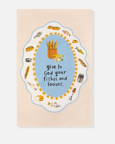 Fishes & Loaves Linen Tea Towel